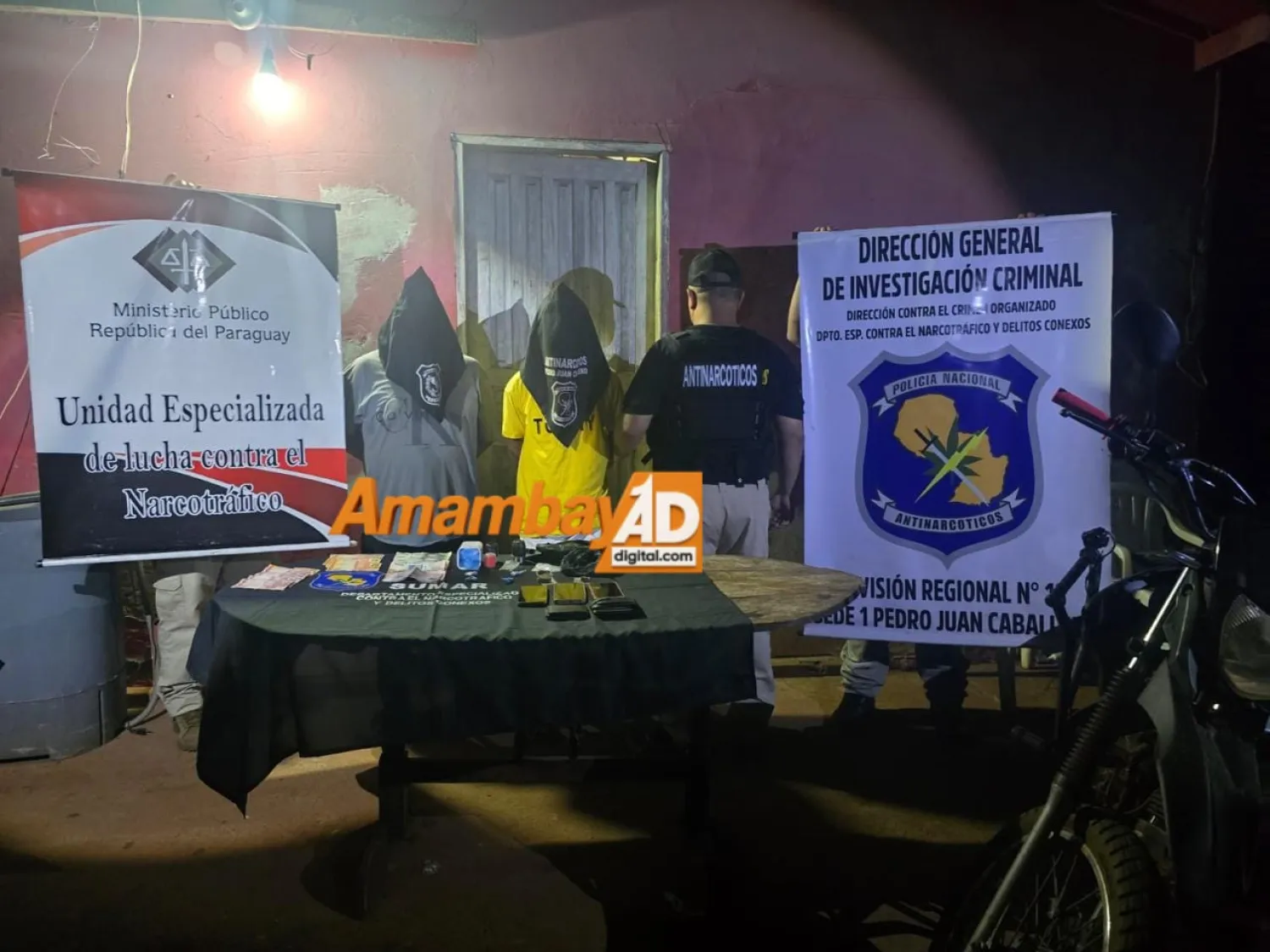 Allanamiento en Jardín Aurora deja dos detenidos y drogas incautadas en Pedro Juan Caballero