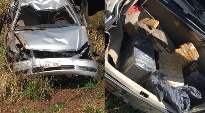Policía sufre accidente de tránsito y mediante eso pillan que transportaba marihuana