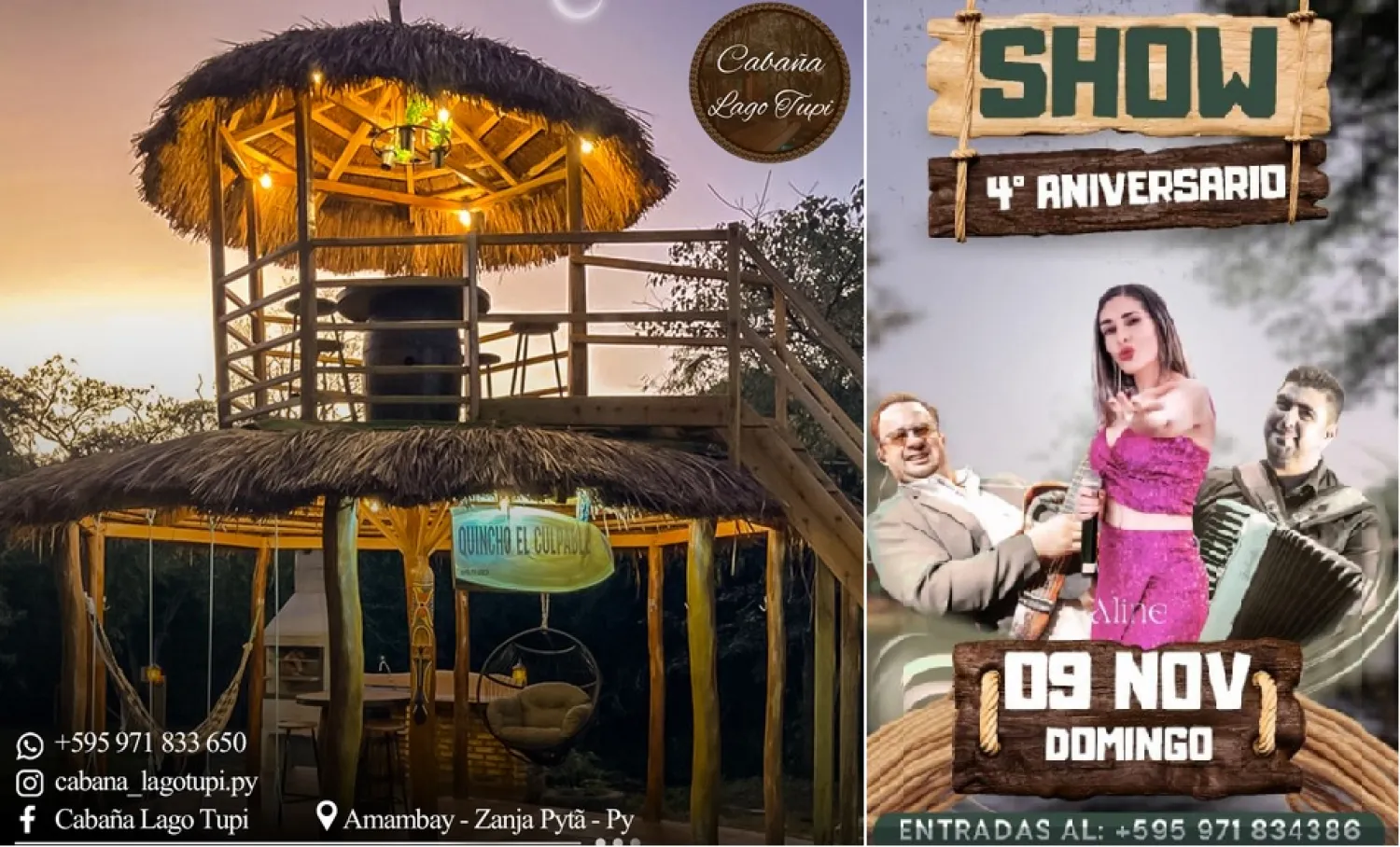 Cabaña “Lago Tupí” celebra su 4º aniversario con show de primer nivel