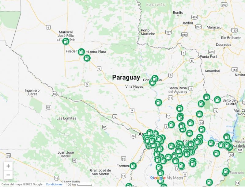 La estación de servicio más cercana de Petropar está en Concepción