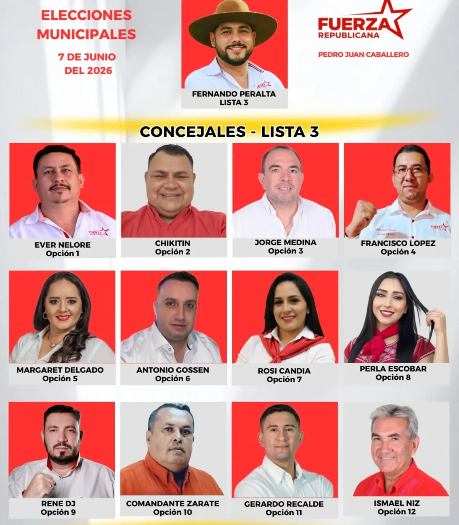 Lista 3 “Fuerza Republicana” de la ANR, confirma precandidaturas