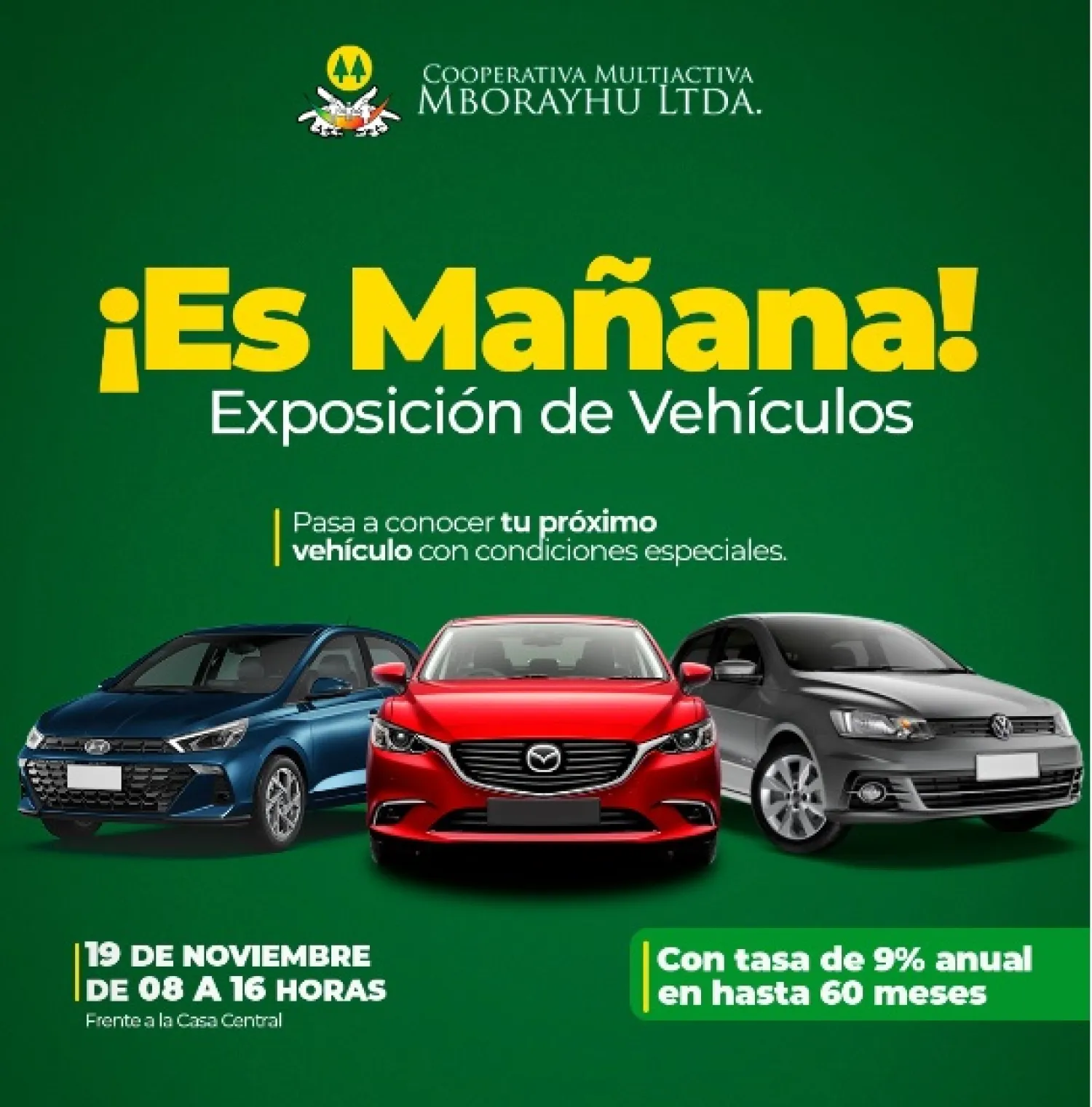 ¡Oportunidad 0 KM! Cooperativa Mborayhú lanza exposición de vehículos con financiamiento especial