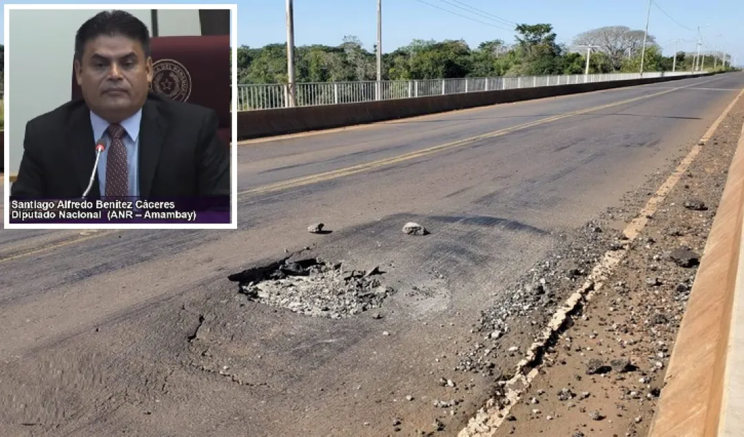 Diputado advierte a Ministra de Obras sobre mal estado de ruta