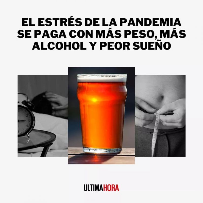El estrés de la pandemia se paga con más peso, más alcohol y peor sueño