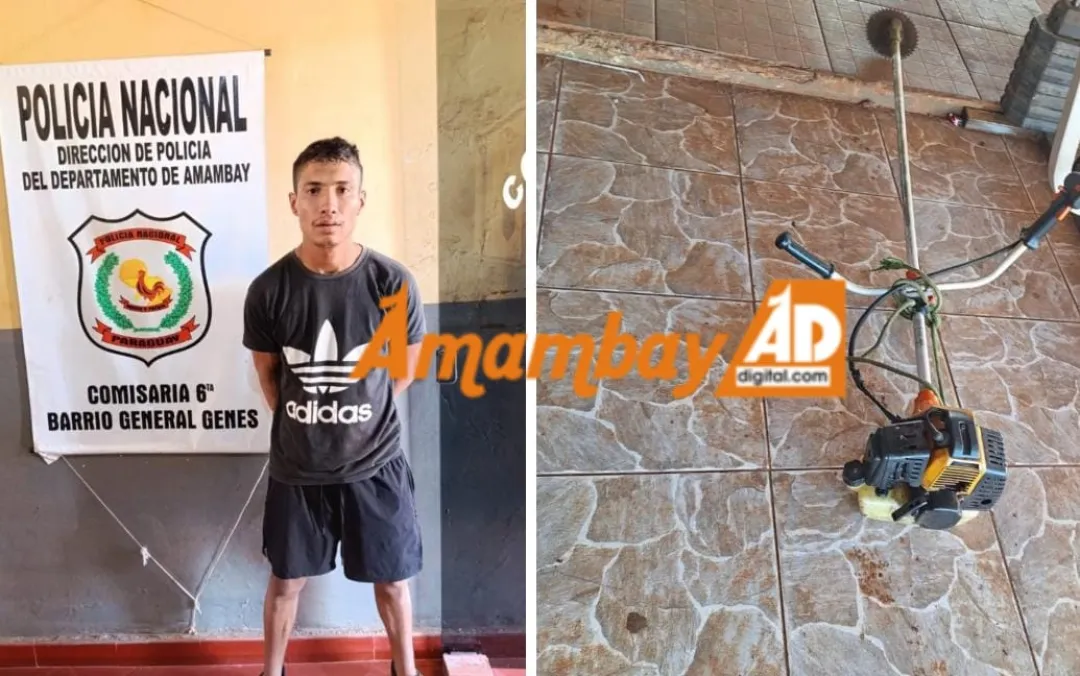 Aprehenden a "Rapai" y recuperan desmalezadora robada en Asentamiento 16 de Agosto