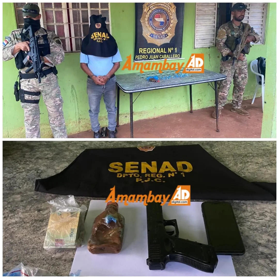 Adulto con antecedentes es detenido con varias dosis de crack listas para la venta en Pedro Juan Caballero