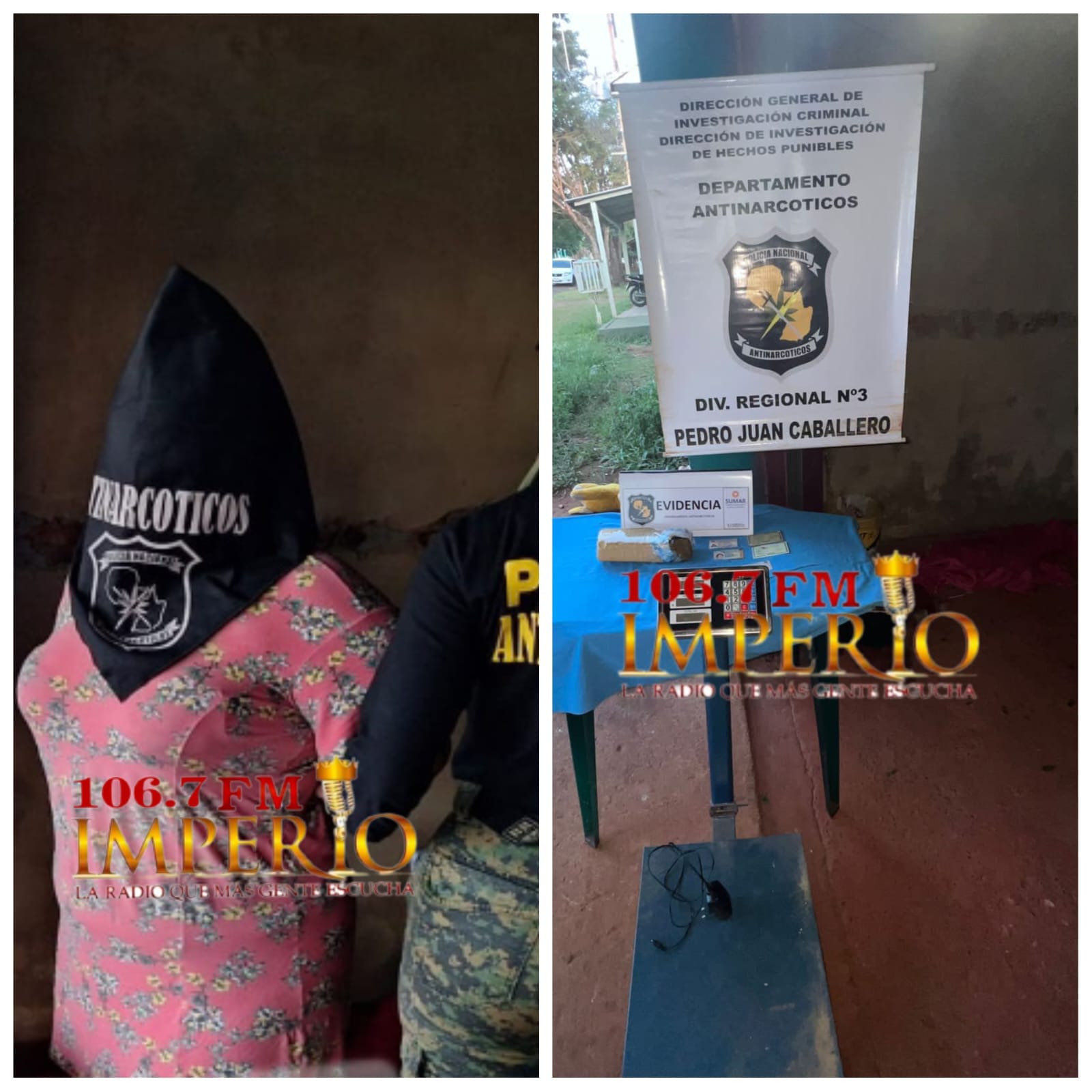 Antinarcóticos detiene a una mujer con un paquete de marihuana durante allanamiento