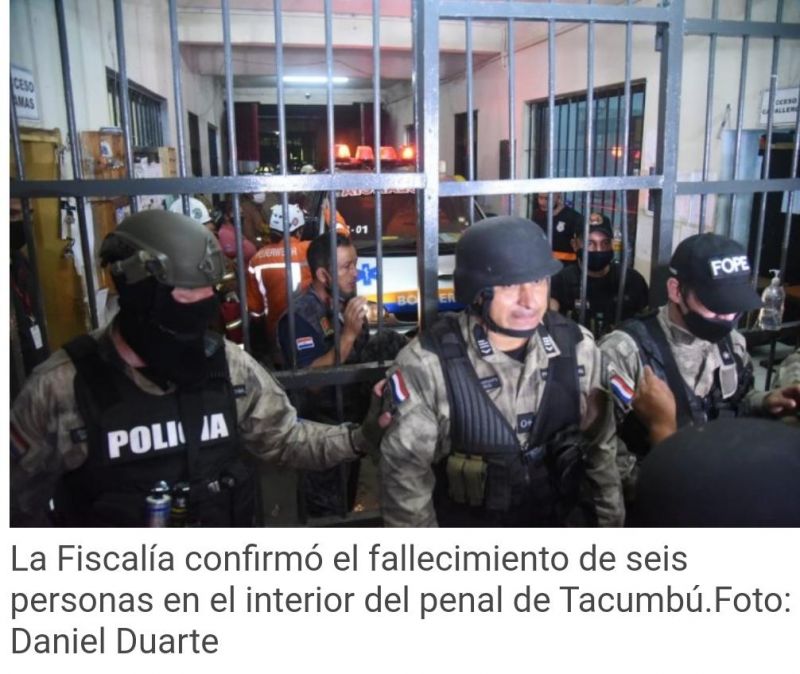 Confirman seis fallecidos en el penal de Tacumbú