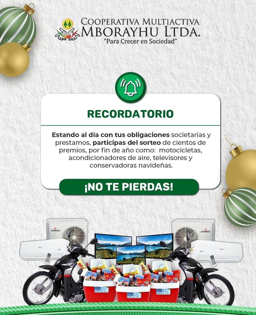 Cooperativa Multiactiva Mborayhu Ltda. anuncia su tradicional y fabuloso sorteo de fin de año