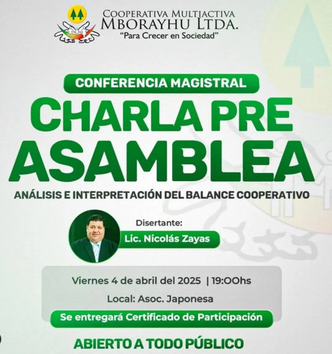 Conferencia Magistral de la Cooperativa Mborayhu sobre Análisis de Balance