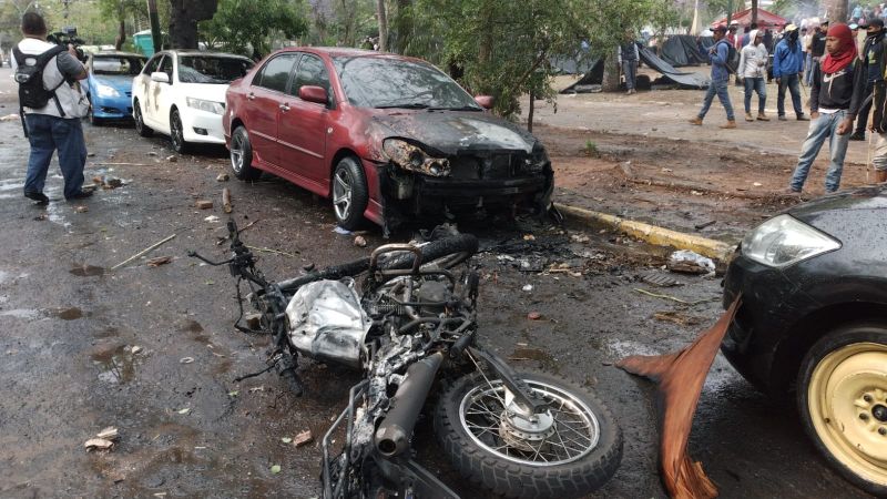 Incidentes y vandalismo frente al Congreso Nacional por cantada aprobación de aumento de penas para invasores de inmuebles