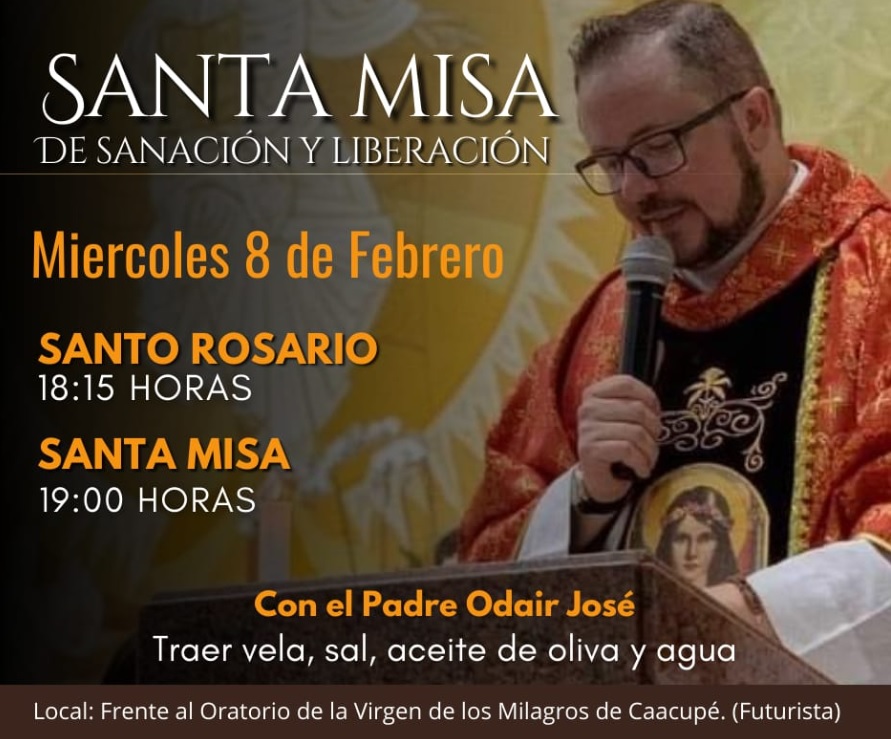 Misa de Sanación y Liberación este miércoles 8 de febrero
