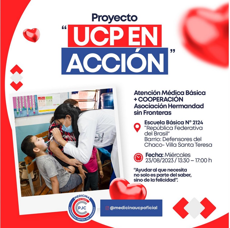 Proyecto "UCP en acción"  llega este miércoles al barrio Defensores del Chaco