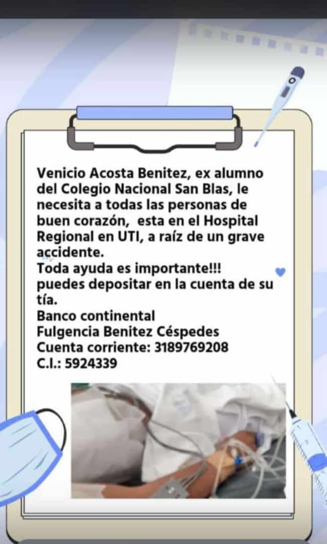 Joven que perdió a madre y hermana en accidente sigue grave y requiere donación de sangre