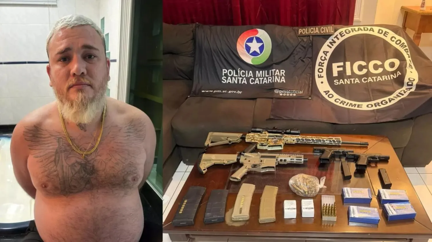 Cae líder criminal de Santa Catarina en una "casa fortaleza" de Ponta Porã
