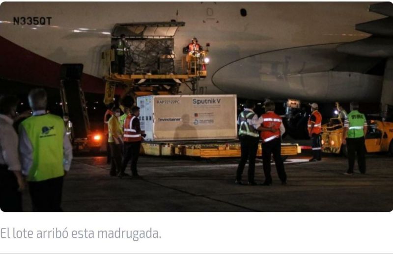 Llegaron las 20.000 dosis de Sputnik-V
