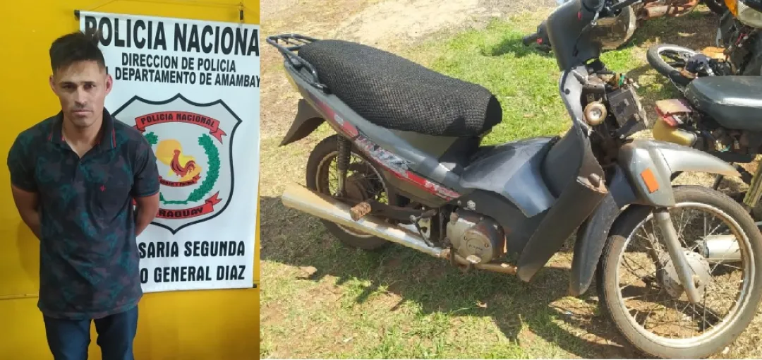 Aprehenden a hombre con antecedentes por robo y recuperan motocicleta robada