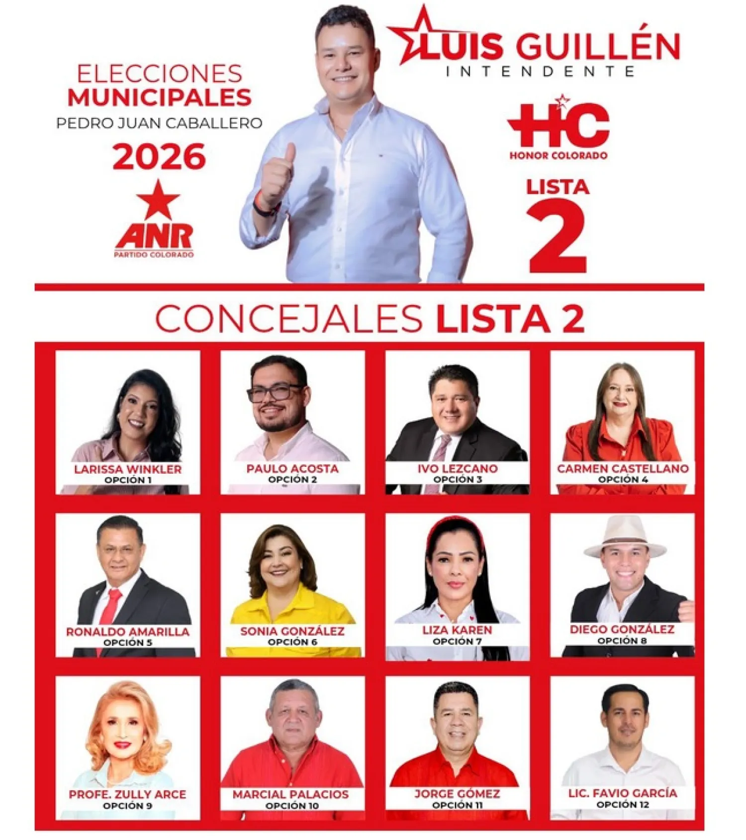 Lista 2 “Honor Colorado” ANR, presenta lista de precandidatos