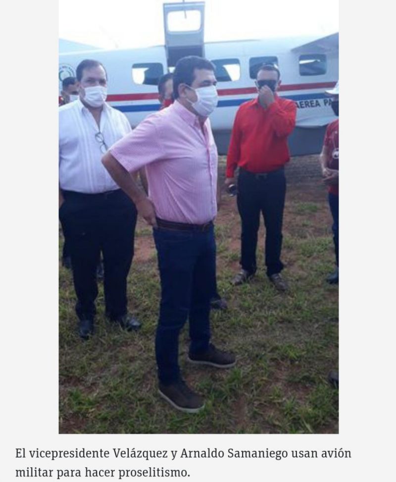 Vicepresidente Velázquez hace proselitismo con avión de la Fuerza Aérea