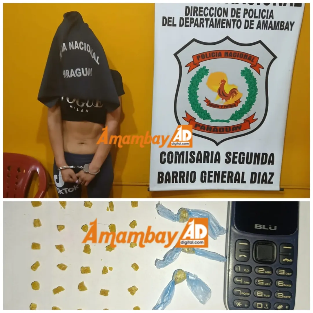 Incautan varias dosis de crack y detienen a distribuidora.