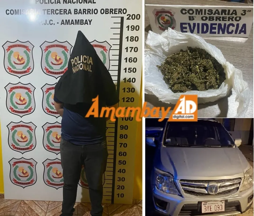 Aprehenden a hombre con droga y vehículo incautado en operativo policial