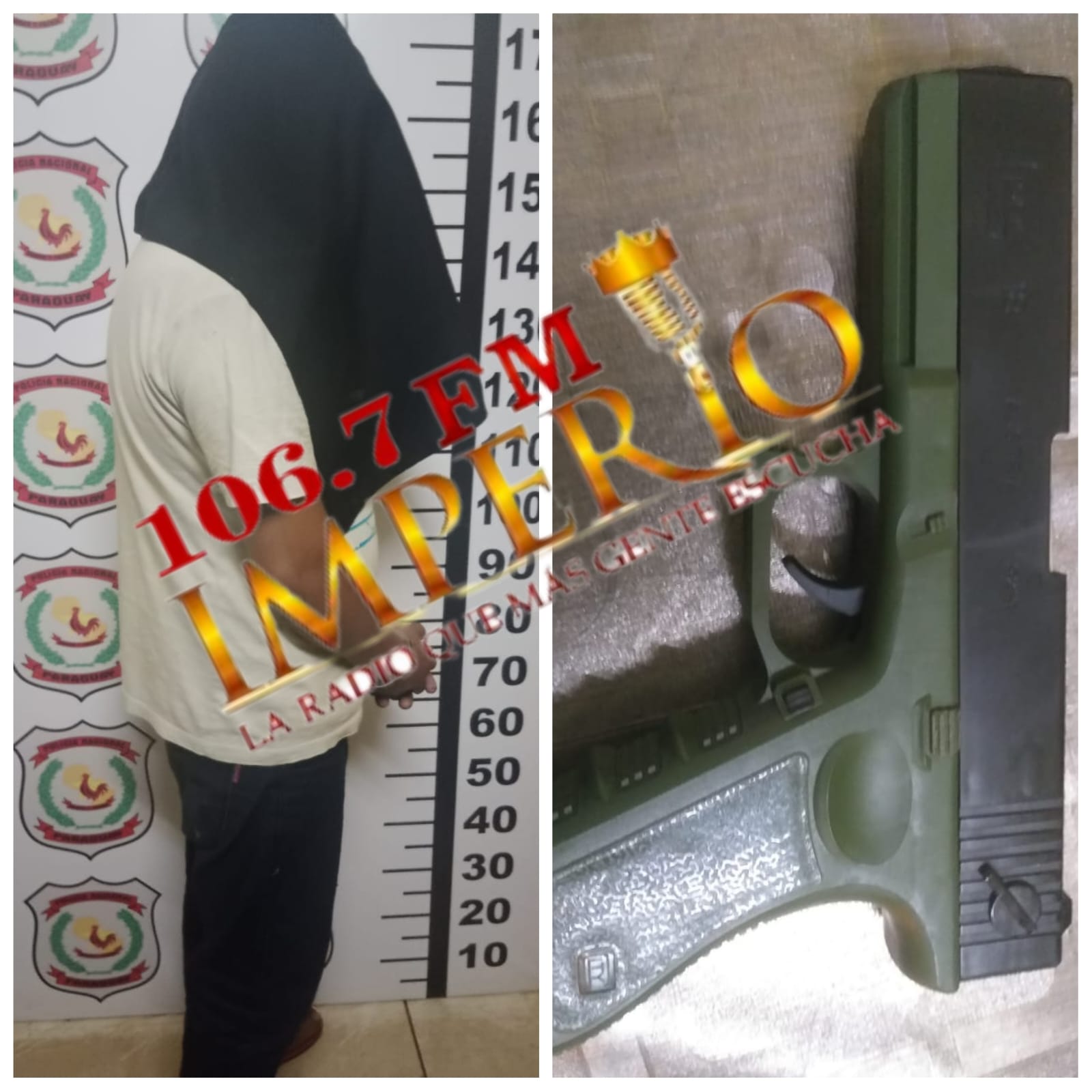 Detienen a un hombre rondando en una plaza con una pistola de juguete