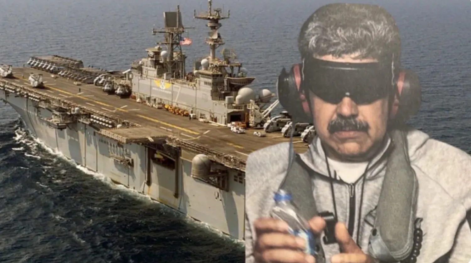 Este es el USS Iwo Jima, el imponente buque militar en el que va Nicolás Maduro, esposado y vendado, rumbo a Estados Unidos
