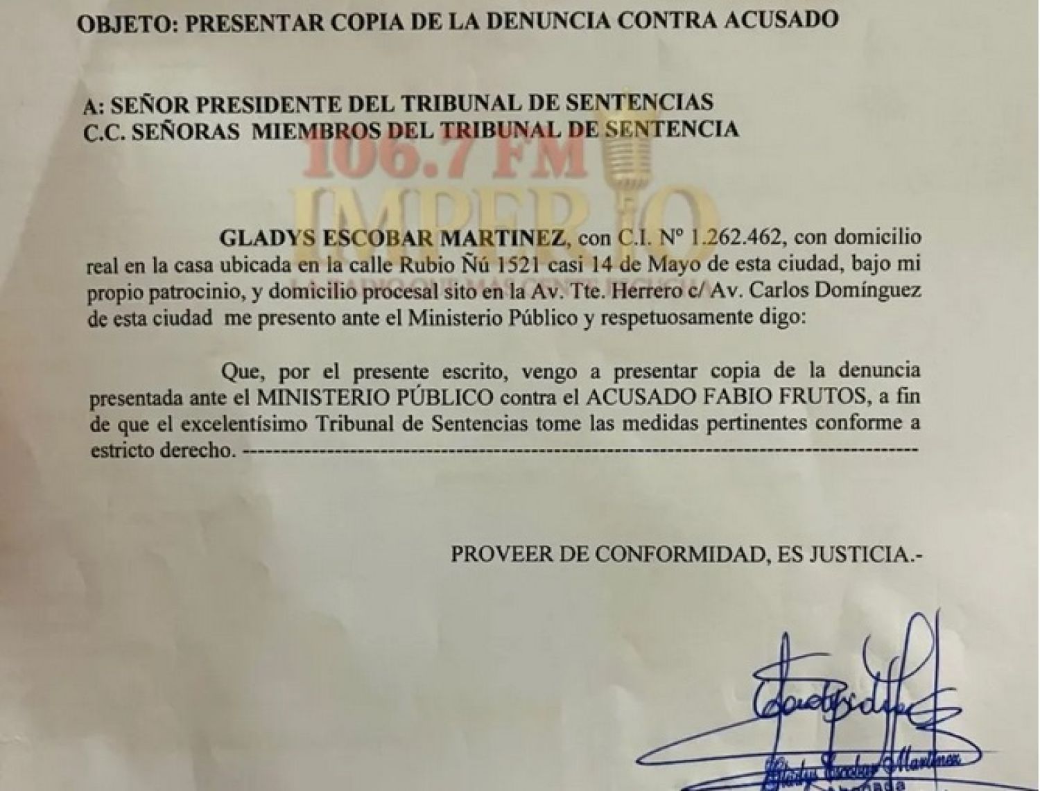 Abogada denuncia amenazas de su propio defendido
