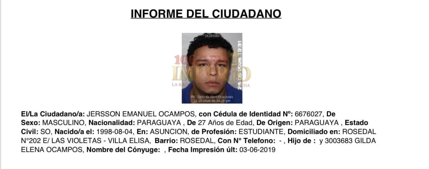 Identifican a joven que murió tras caer al arroyo Punta Vakapi