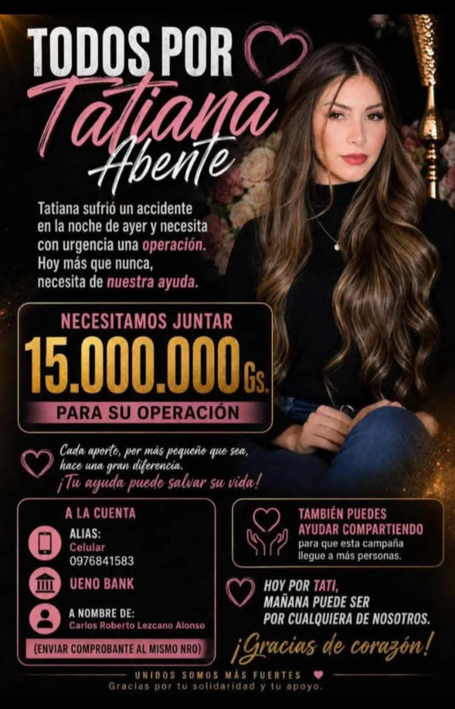 Accidente en la PY05: madre confirma que Tatiana sigue grave y su esposo sufrió la amputación de una pierna tras choque con conductor ebrio