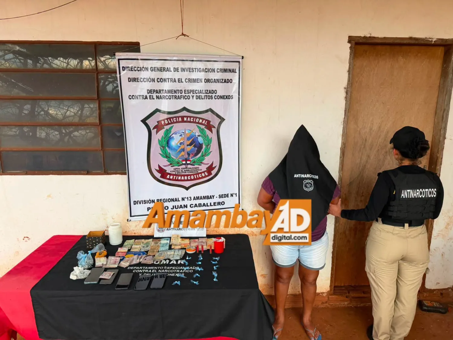 Operativo antidrogas termina con una mujer detenida y cocaína incautada en Cerro Corá