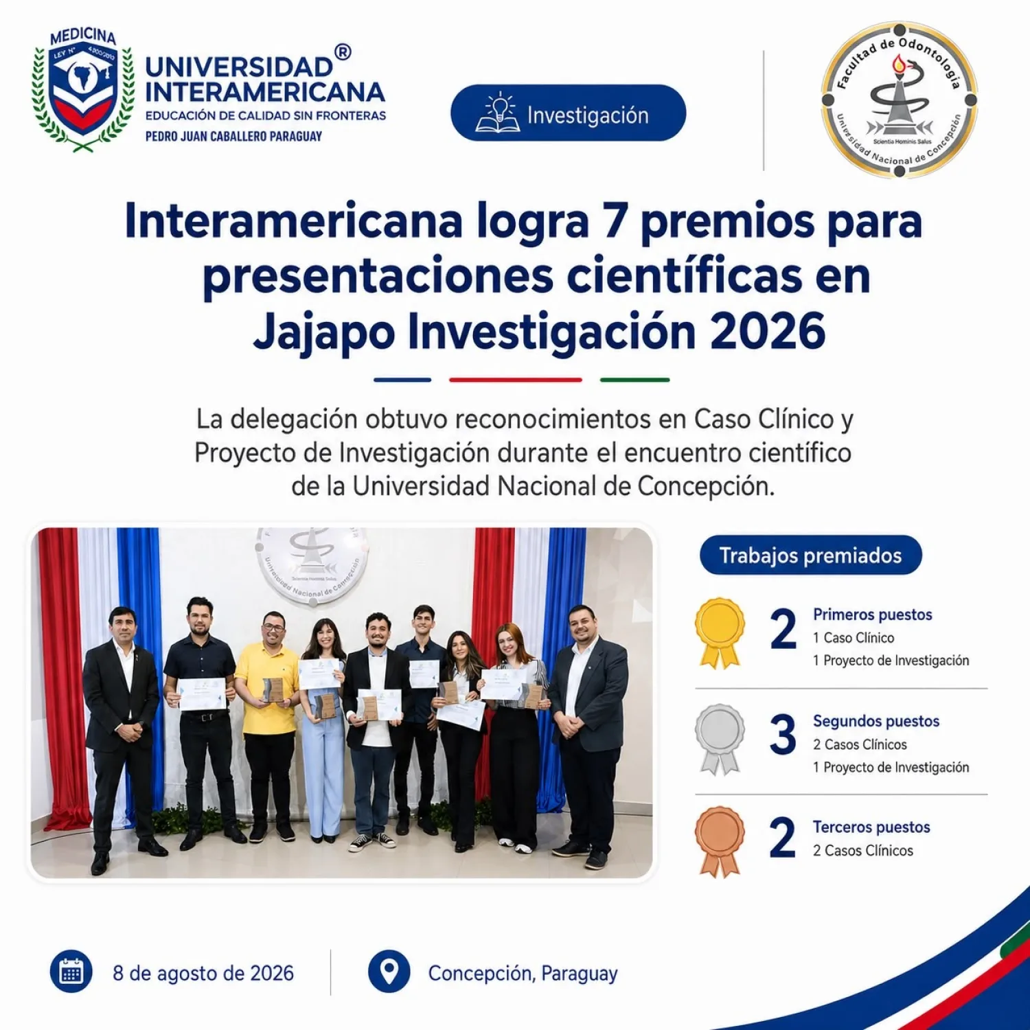 Universidad Interamericana logra siete reconocimientos en encuentro científico en Concepción