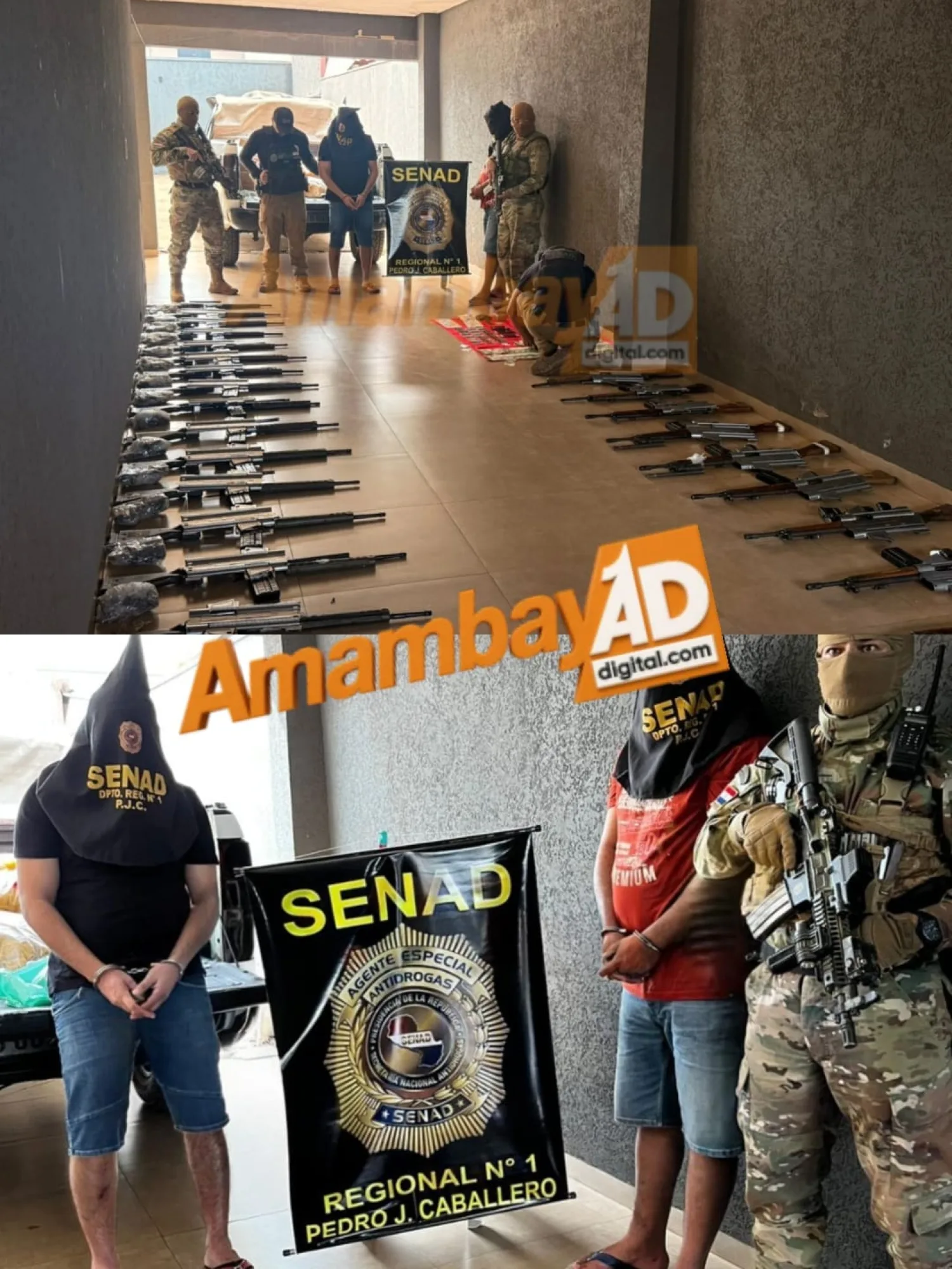 Incautan 30 fusiles y detienen a dos hermanos durante allanamiento en el barrio Virgen de Caacupé