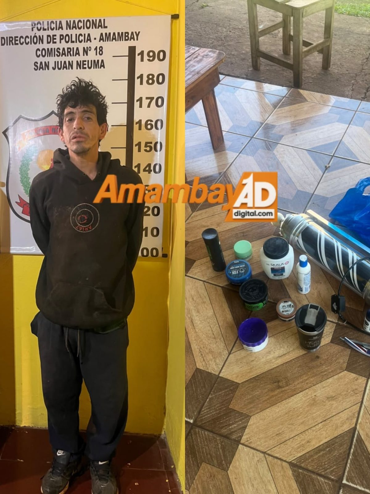 Ladrón de barbería fue detenido con algunos de los objetos hurtados