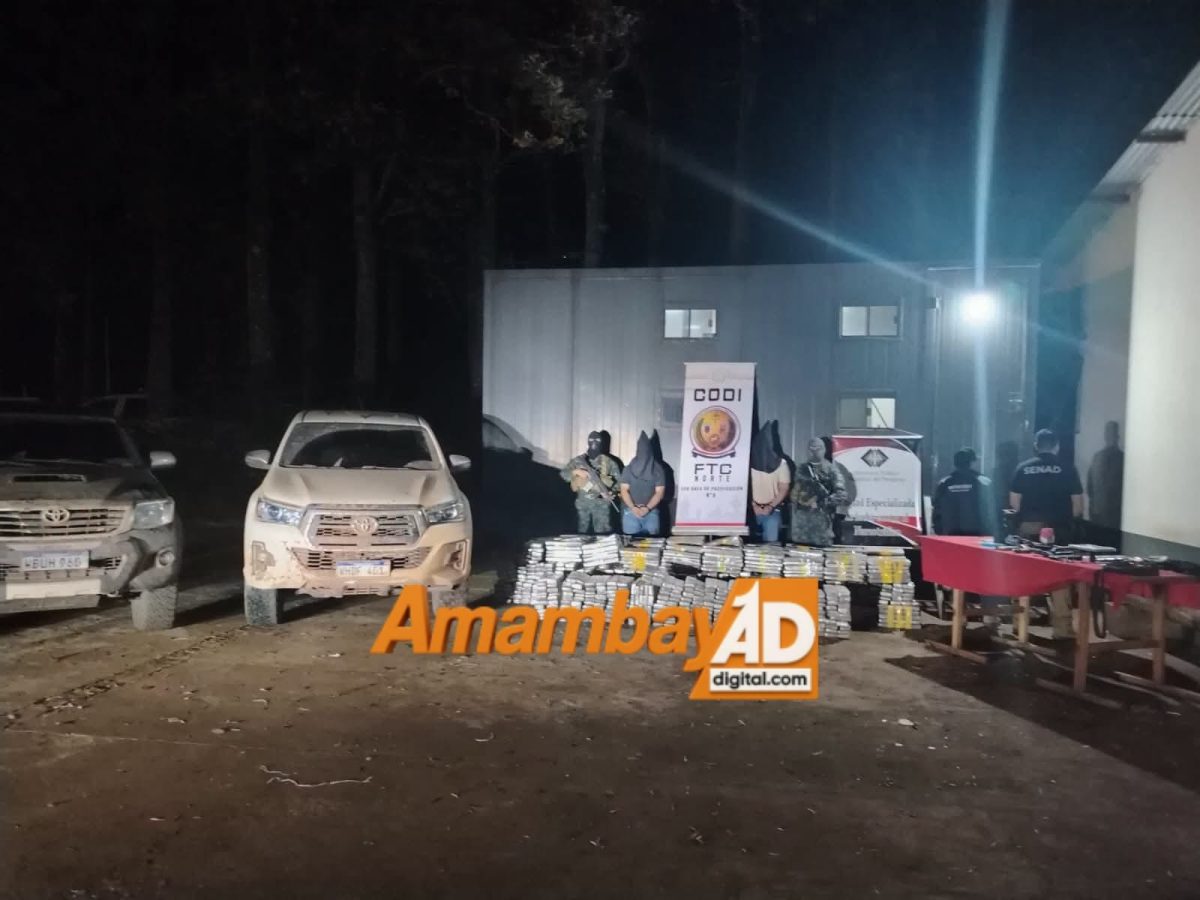 Dos detenidos tras operativo que permitió incautar más de 2 toneladas de marihuana en Bella Vista Norte
