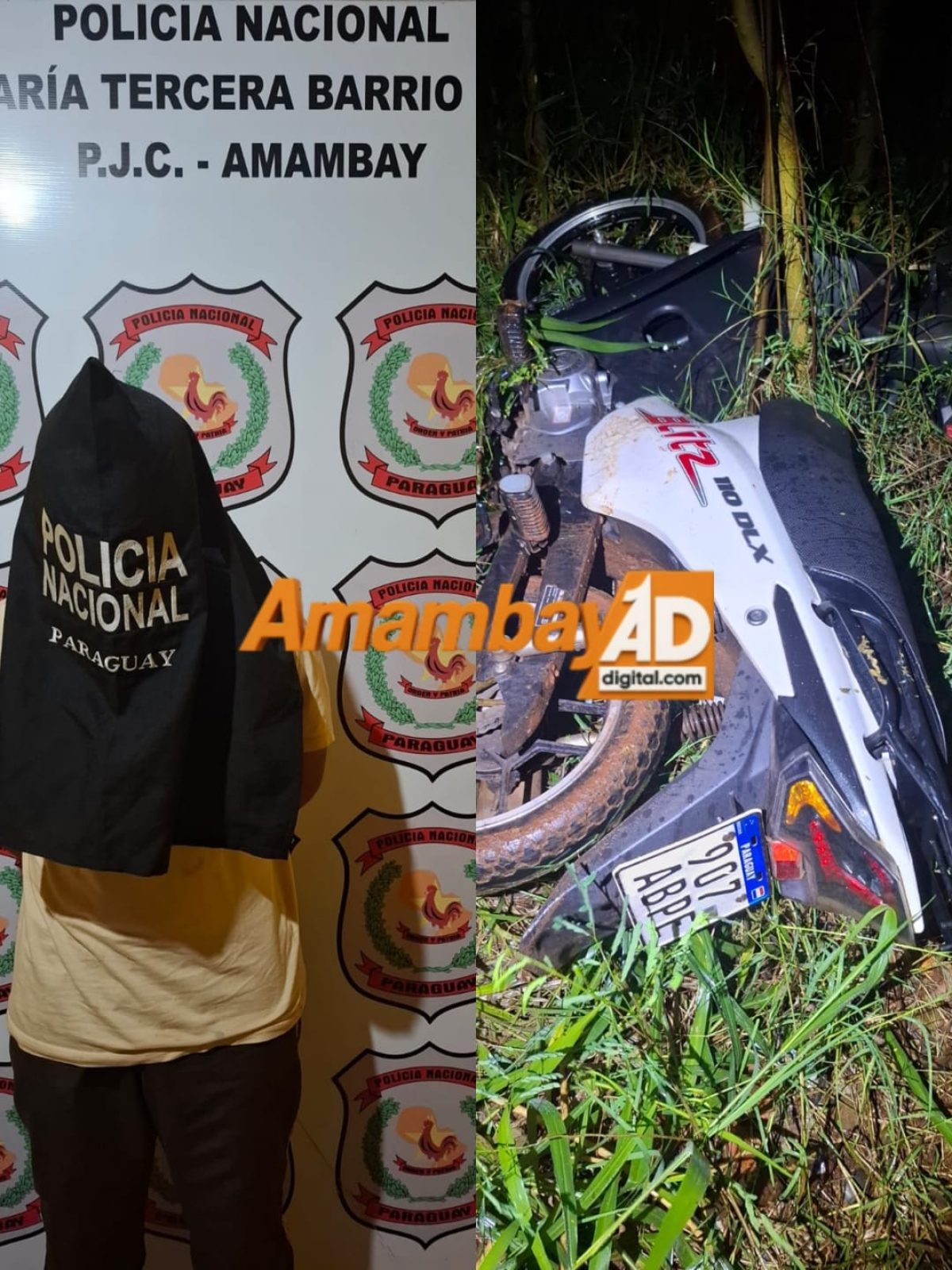 Motocicleta hurtada fue recuperada durante operativo policial en la madrugada