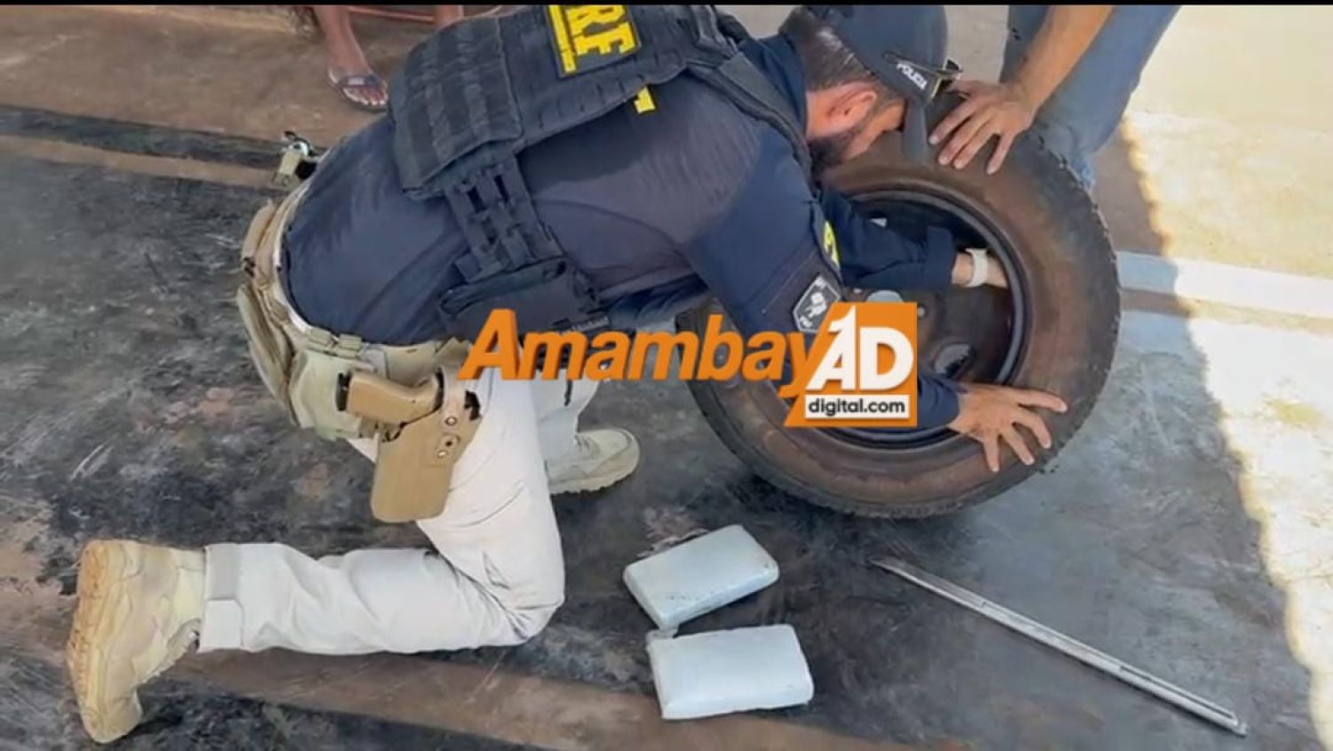 La PRF incauta 16 kg de cocaína ocultos en una rueda de auxilio en Dourados