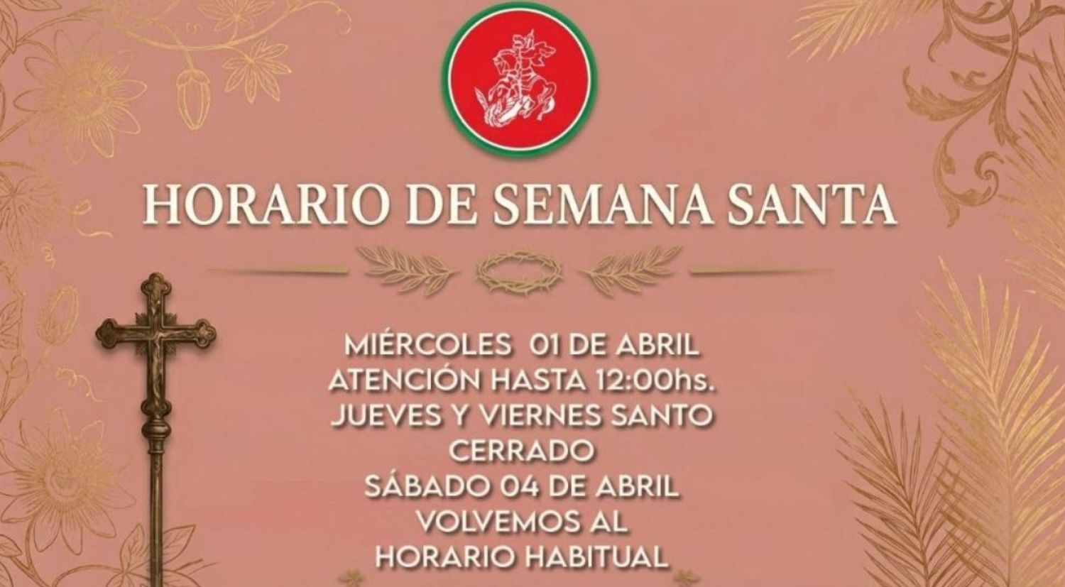 COMUNICADO IMPORTANTE: Horarios de Semana Santa en Clínica San Jorge