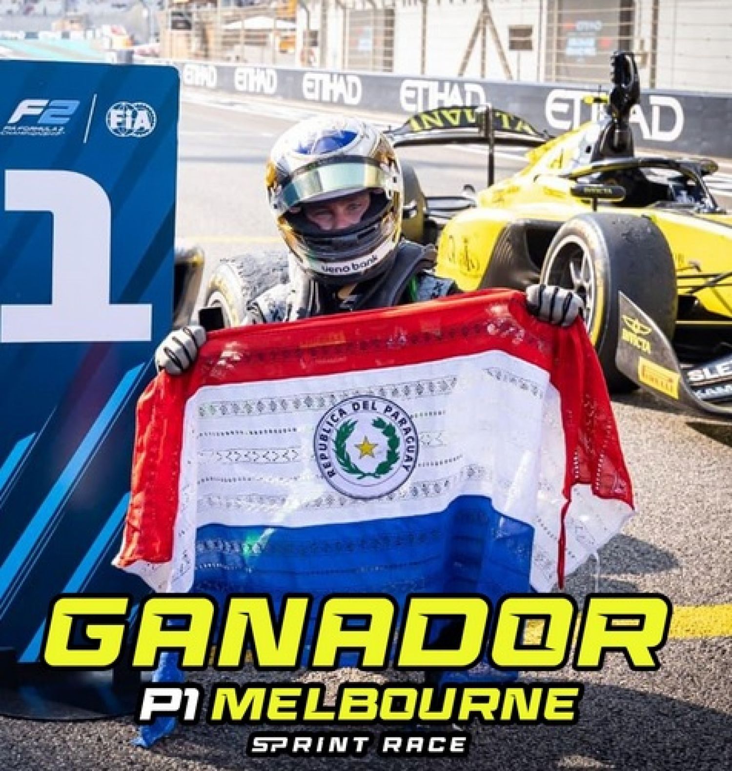 Joshua Duerksen hace sonar el himno paraguayo en el GP de Australia